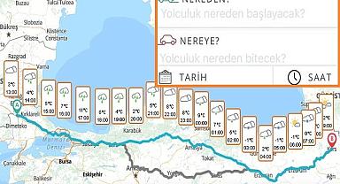 Yol hava durumu - Yola çıkacaklar ''bu HARİTAYA'' mutlaka bakmalısınız!
