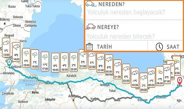Yol hava durumu - Yola çıkacaklar &#039;&#039;bu HARİTAYA&#039;&#039; mutlaka bakmalısınız!