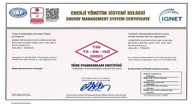 Enerji Yönetim Sistemi Belgesi aldı!