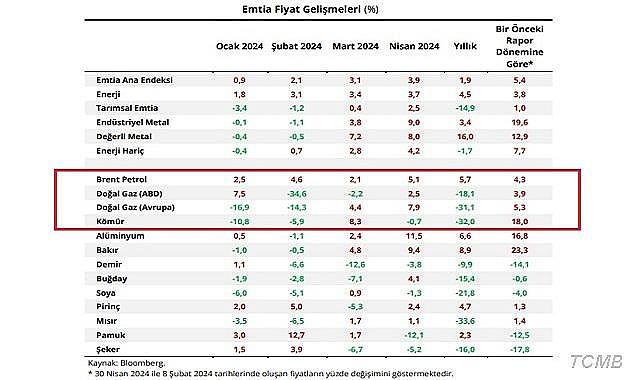 Merkez Bankası &#039;&#039;PETROL - DOĞAL GAZ - KÖMÜR ve diğer emtialar&#039;&#039; için fiyat tahmin ve değerlendirmesi yaptı!