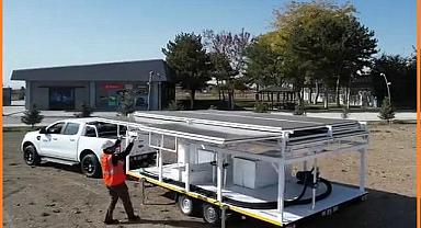 Produced a mobile solar power plant that can be installed in 15 minutes!