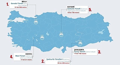Türkiye'nin en uzun su tünelleri ve BOLU ilk sırada