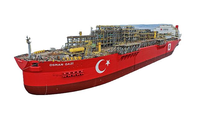 Türkiye&#039;nin ilk yüzer doğal gaz üretim gemisi Osman Gazi
