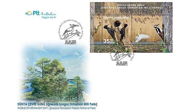 PTT&#039;den &#039;&#039;Dünya Çevre Günü (İğneada Lognoz Ormanlar Milli Parkı) konulu anma pulu ve ilkgün zarfı