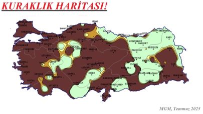 Türkiye Temmuz ayı KURAKLIK haritası