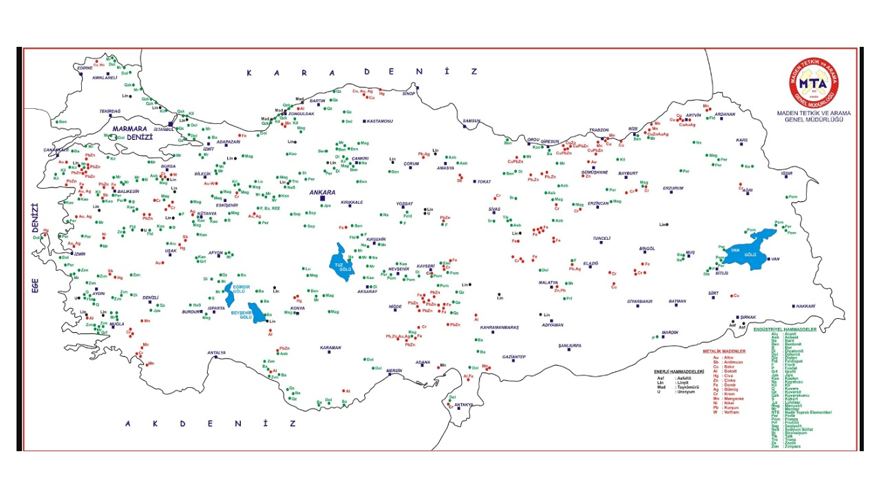 Türkiye maden haritaları &#039;Altın, gümüş, bakır ...&#039;
