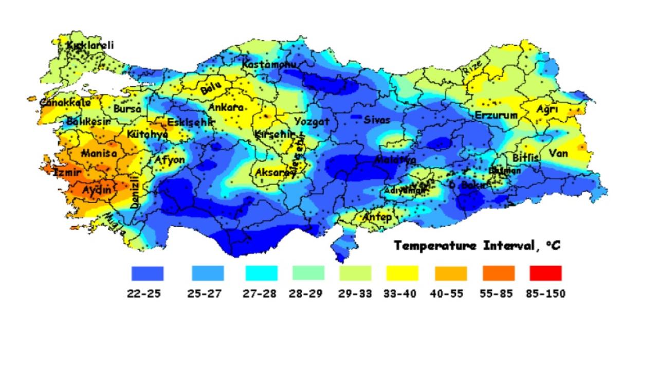 Türkiye Toprak Sıcaklık Haritası 'Isı pompaları için önemli'