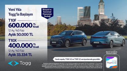 Togg YENİ kampanya başlattı '600 bin liraya SIFIR faiz'