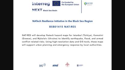 İTÜ Afet Yönetimi Enstitüsü liderliğinde 'Karadeniz Havzası NAT-RES Projesi'