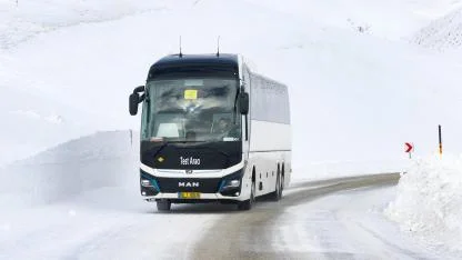 MAN Elektrikli otobüs Erzurum'da 'KAR ve BUZA' meydan okudu!