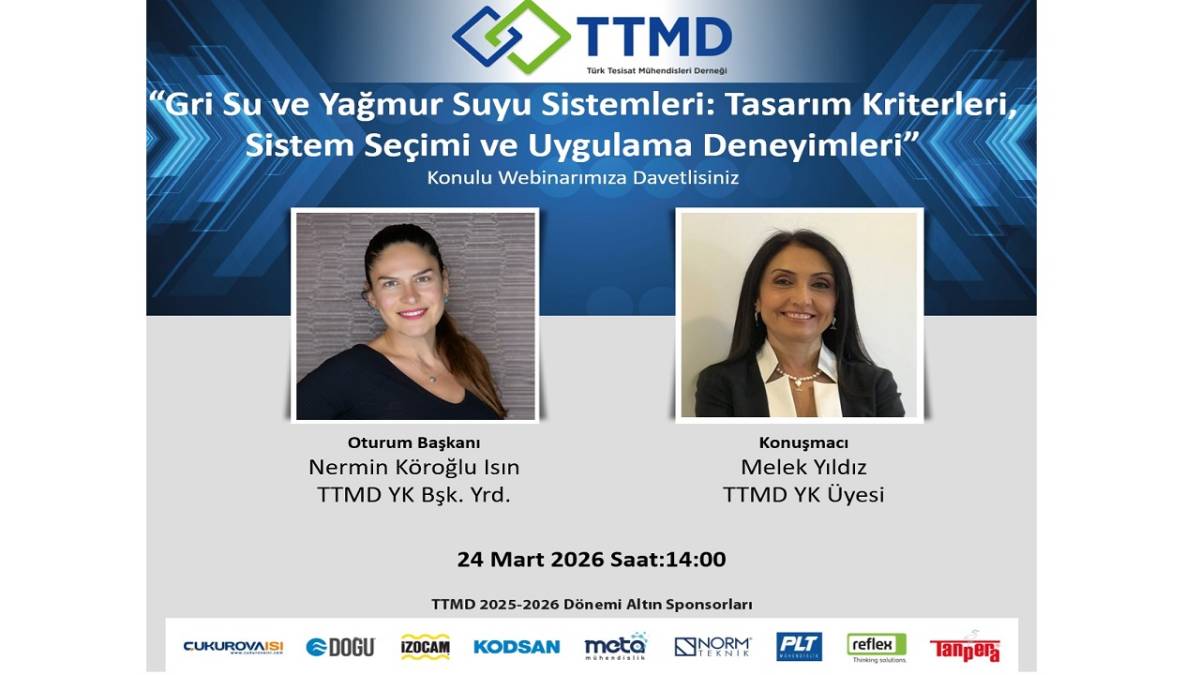 Webinar - Konu 'Gri Su ve Yağmur Suyu Sistemleri'