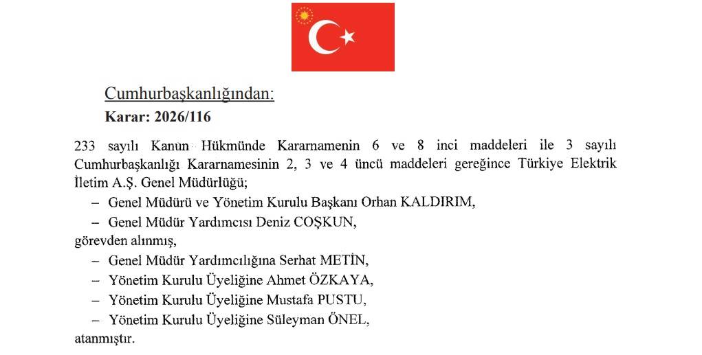 TEİAŞ yönetimi değişti