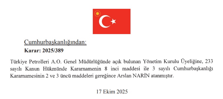 TPAO'ya yeni atama yapıldı!