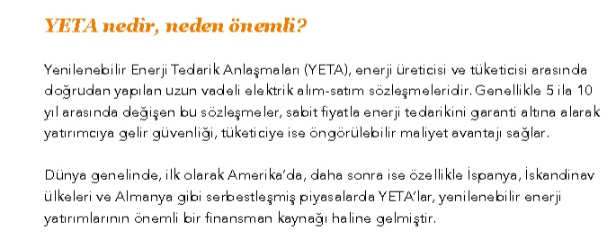 Konu ''Yenilenebilir Enerji Tedarik Anlaşmaları (YETA)''